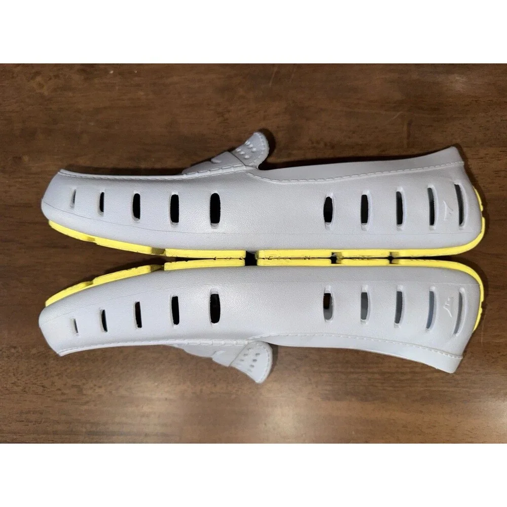Floafers Rubber Driver Loafers Light Gray Yellow Sole Slip On Water Shoes Sz 13